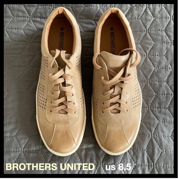 SHOES MEN'S  ( BROTHERS UNITED ) SIZE 8.5 Luxury Lace Up Perf DetailS - Picture 1 of 11